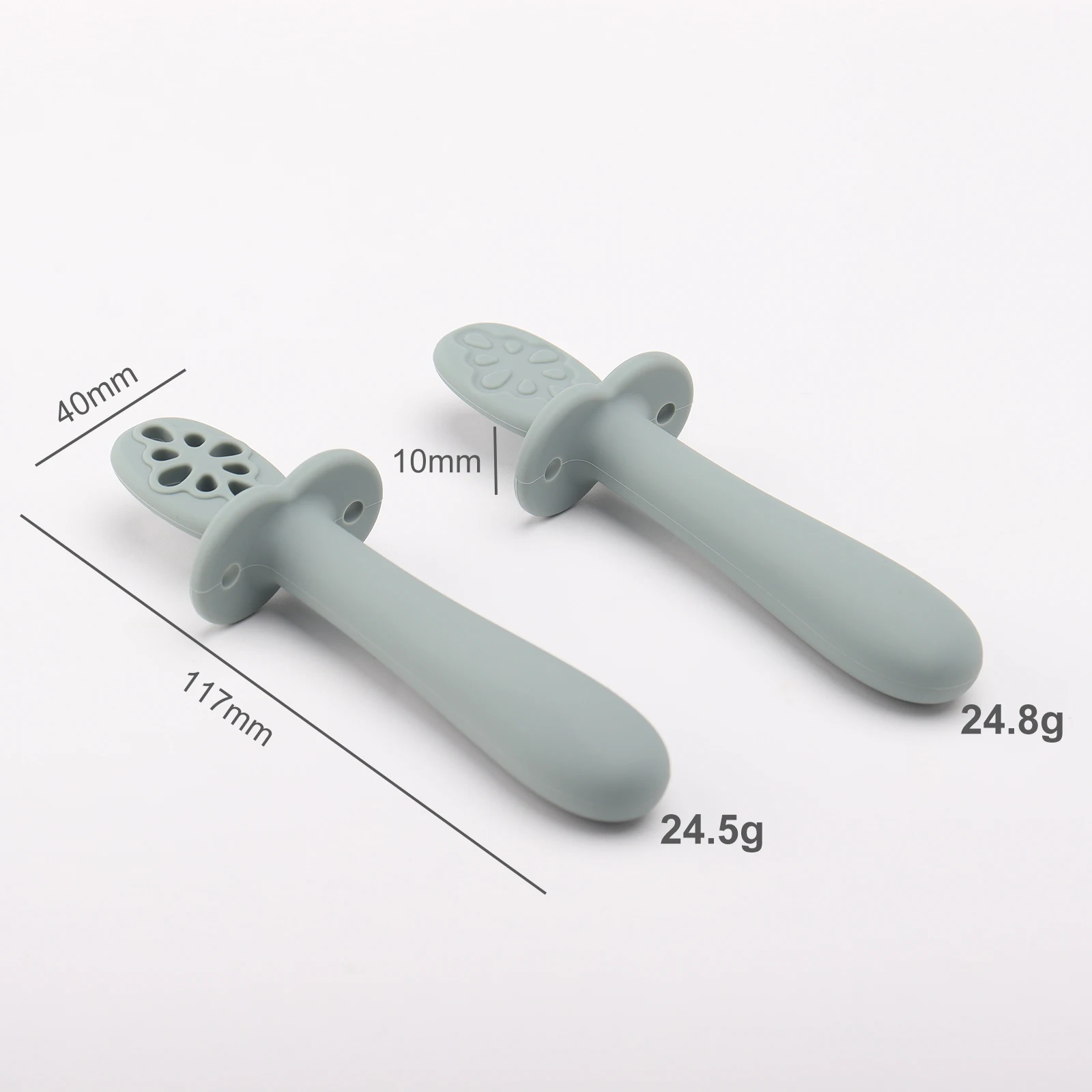New Baby Food Grade Silicone Spoon Solid Animal Pattern Tableware 0-12 Months Complementary Feeding Slow Flow Velocity Children