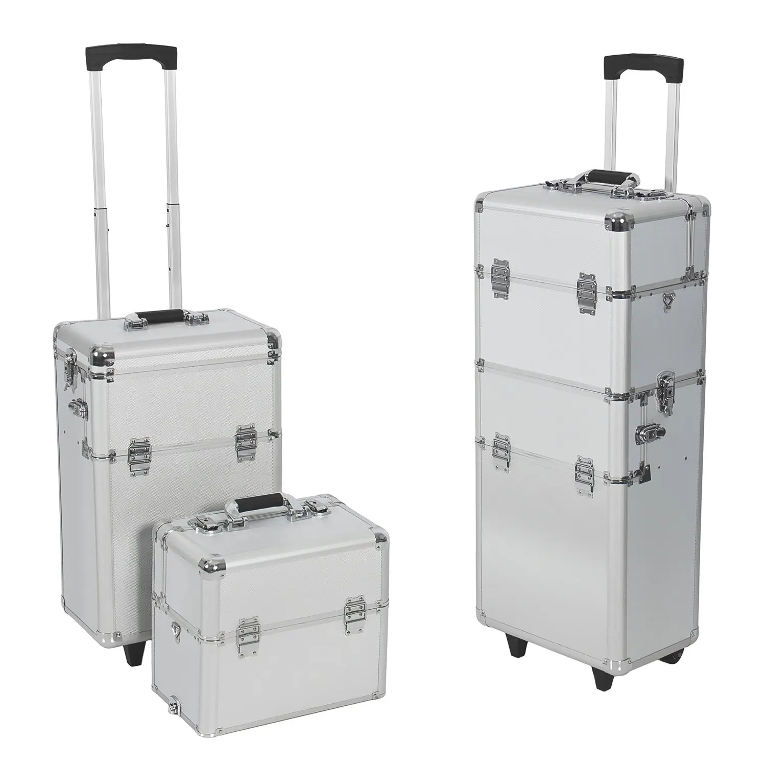 Hot Selling Good Quality Aluminum Black Cosmetic Make Up Trolley Case With Hard Abs