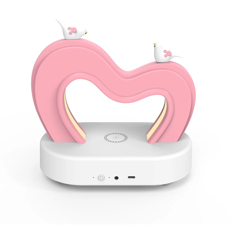 Bedroom Colorful Atmosphere Night Light Rechargeable Decoration  Blue Tooth Speaker LED Wireless Charging Desk Table Lamp