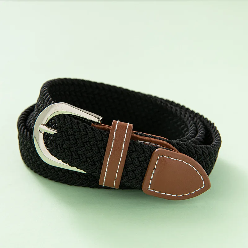 New Fashion colorful  belts thin elastic casual braided student pin buckle belts   wholesale