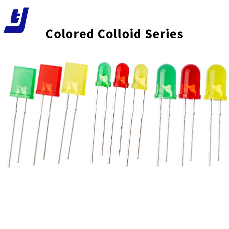 Through Hole DIP LED Diode 2mm 3mm 5mm 8mm 10mm White Red Green Blue Yellow  Flashing Round Oval Flat Top Rectangle Bullet