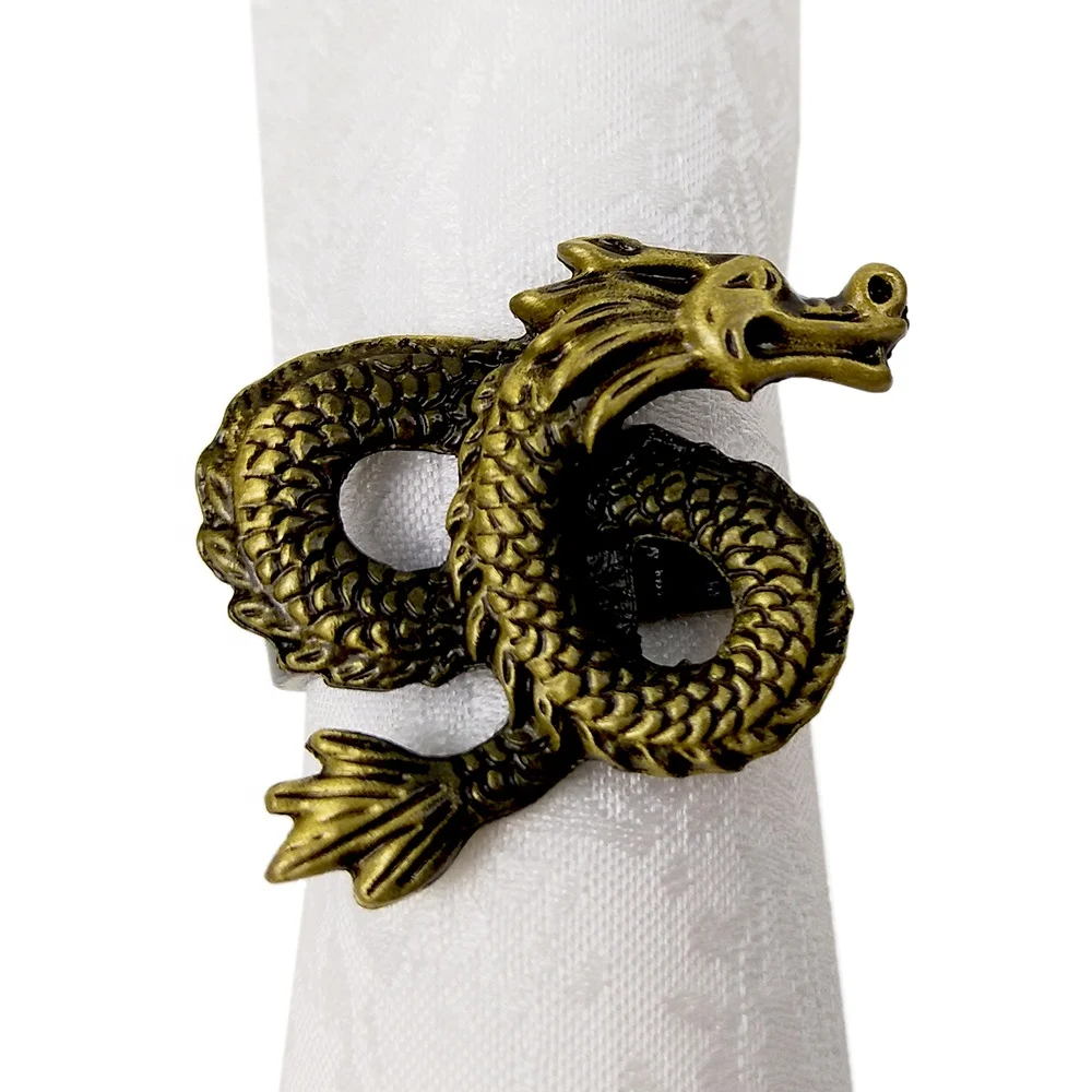 
dragon metal napkin circle,napkin rings for table decoration 