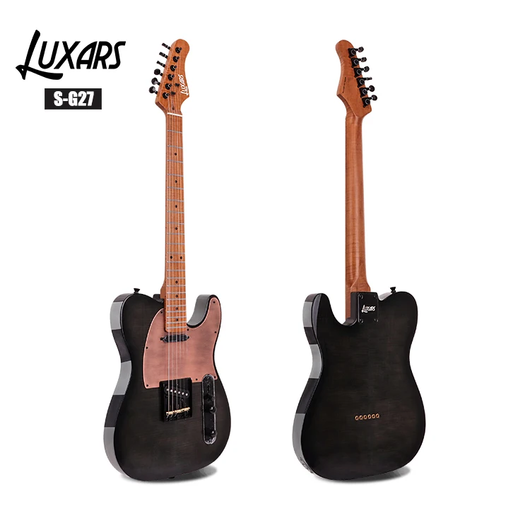 China factory wholesale Flamed Maple TL Style Electric Guitar Yellow Burst With Toasted Maple Neck High Grade Guitar