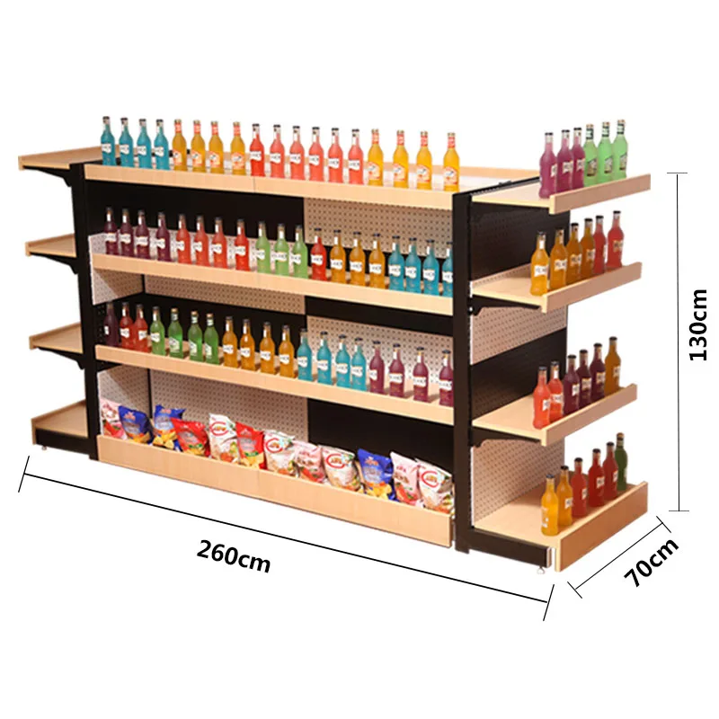 Meicheng Low MOQ Custom Iron Metal Retail Shelf Display Supermarket Gondola Shelving Rack Shelves For Retail Store Price