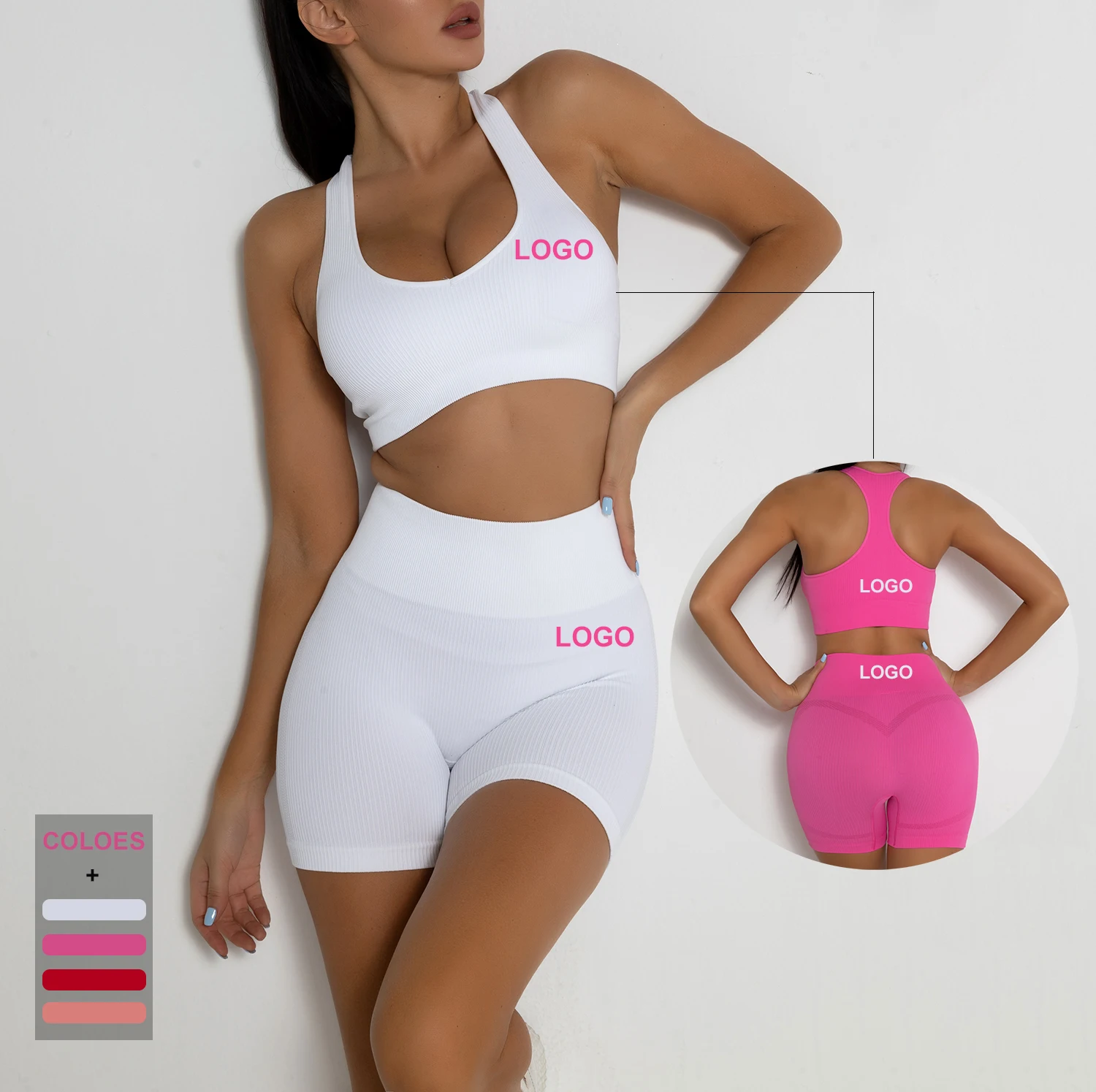 
Fitness & Yoga Wear 2PCS High-Quality Seamless Activewear Gym Outfit Set For Women Tracksuit Workout Sport Suit Active Wear 
