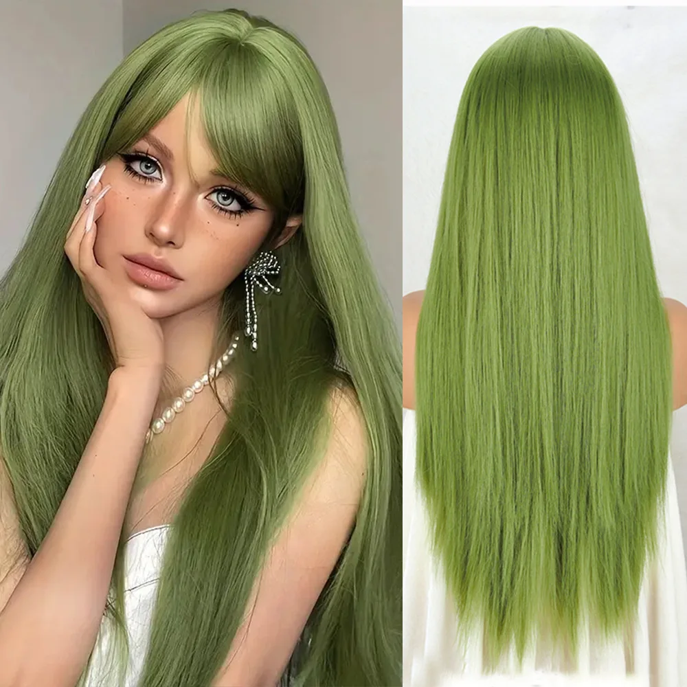 Anxin Blend Wholesale Long Straight Synthetic Hair Wigs for Black Women