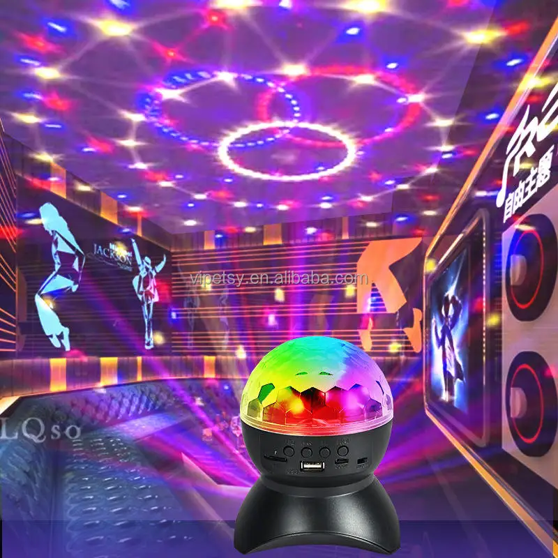 Full color Rotating Magic Ball Starry Sky Speaker Disco Party Bar Club Equipped with FM radio MP3/TF card/Micro SD card