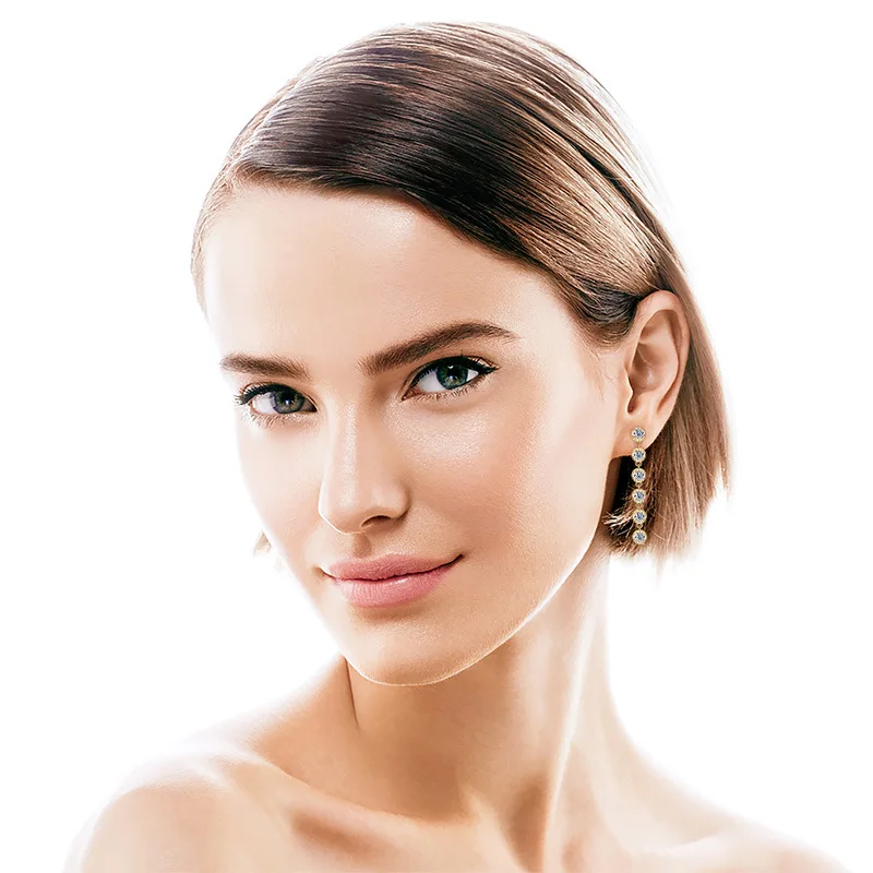 Wholesale  iced out grade D moissanite earrings 925 sterling silver  0.6ct+0.6ct moissanite GRA certified drop earrings women