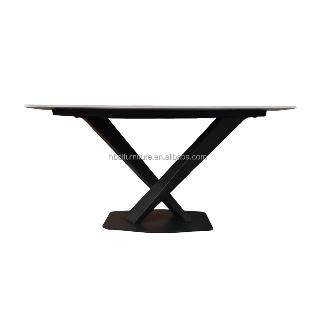 140*80cm Luxury Marble dining table design Golden Color Modern dining table  sintered stone table
