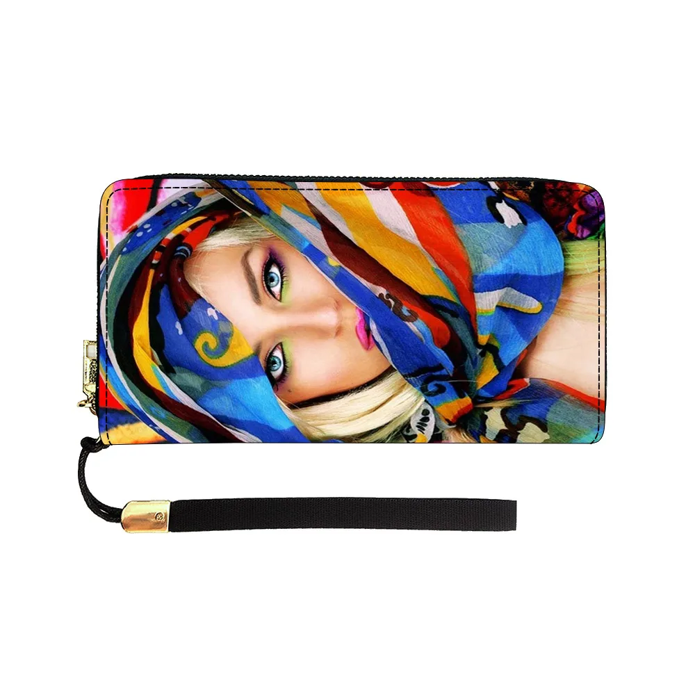 Women Card Holder Cartoon Character Customized Pattern Credit Card Wallet Custom Logo Leather Wallet For Women Latest