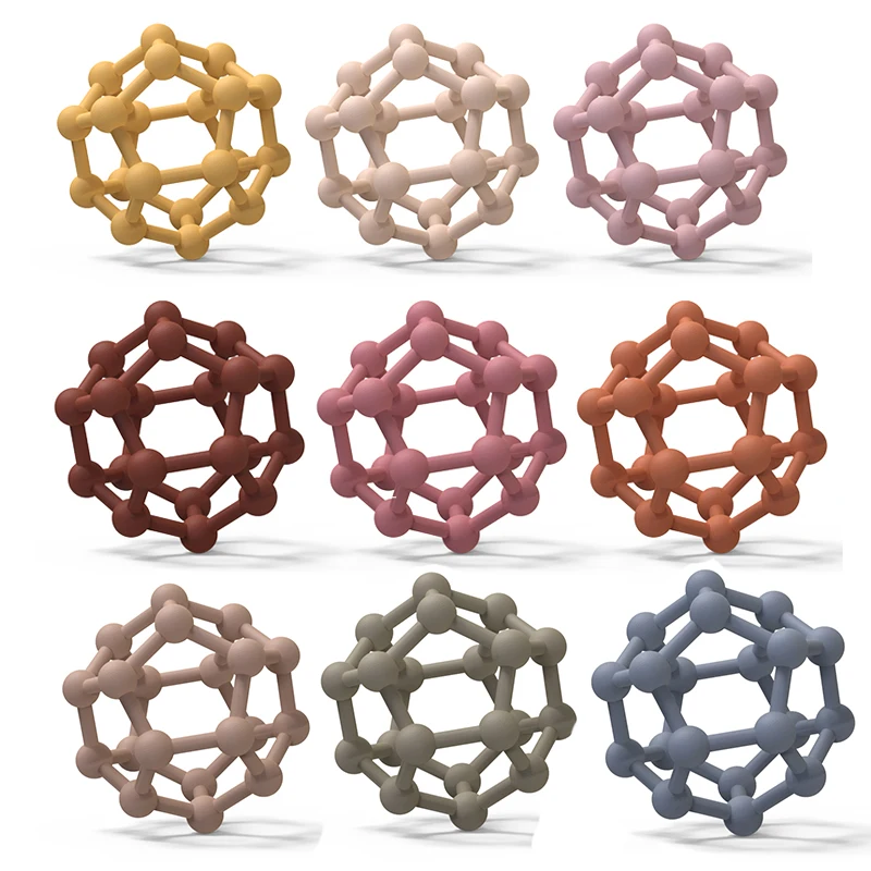 High Quality Brand Hot Sale Silicone Ball Teether Toy Food Grade Silicon Teethers Teething Baby Sensory Toys Gift Sets Wholesale