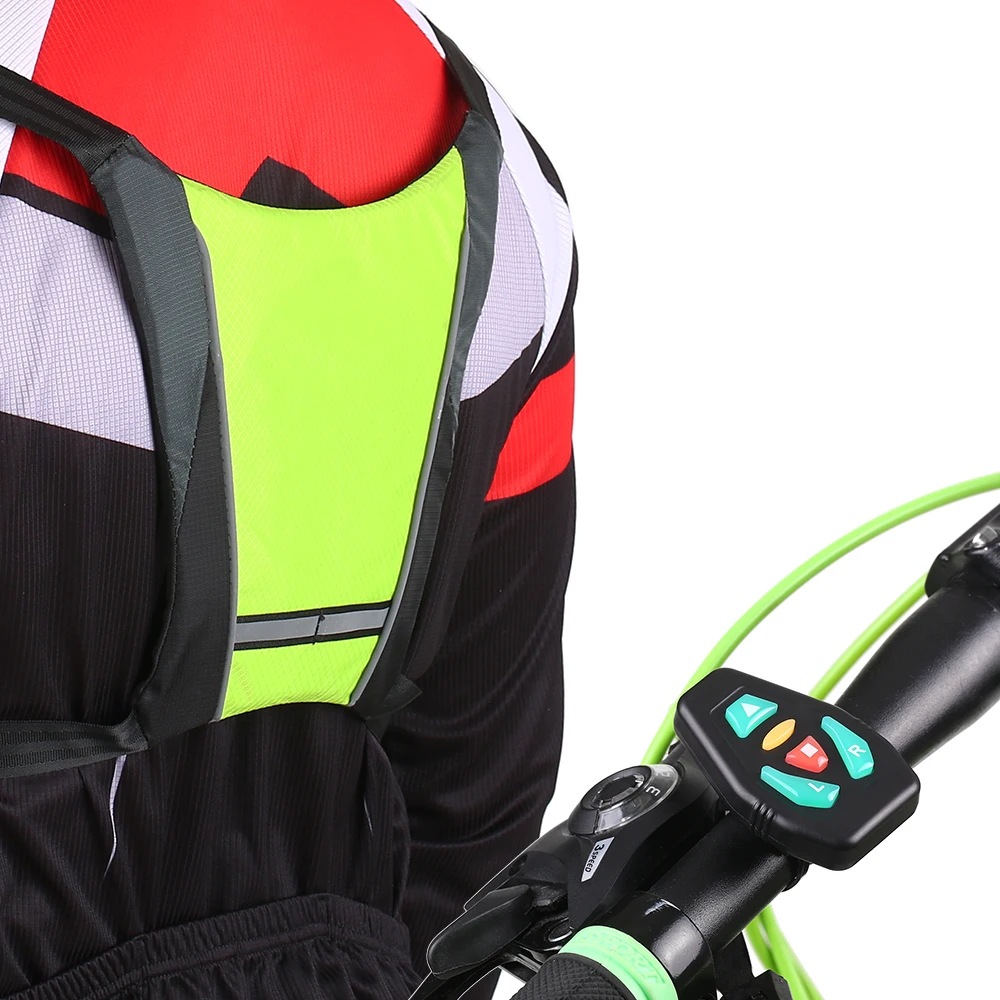 LED Turn Signal Vest Bike Back Guiding Light Reflective Safety Warning Clothing Bicycle Jogging Vest with Remote Controller