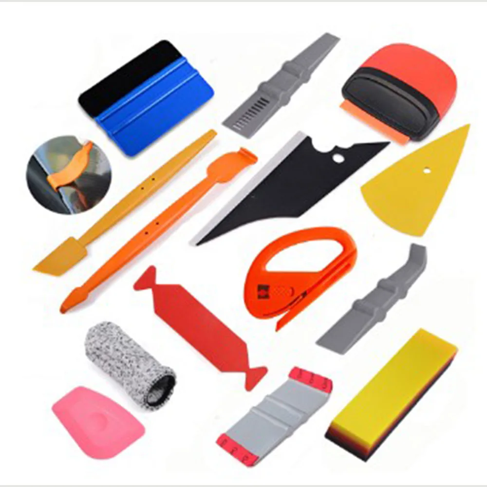 Best selling 14 pcs Car Color Change Window tinting tools squeegee vinyl Wrap Cleaning Tool vinyl squeegee kit