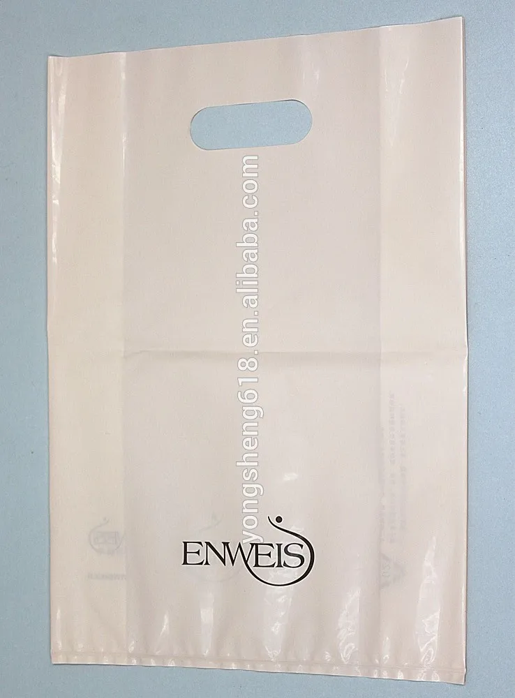 Customized Size Logo Printing Grip Hole Shopping Bag Die Cut Handle Shopper Bag