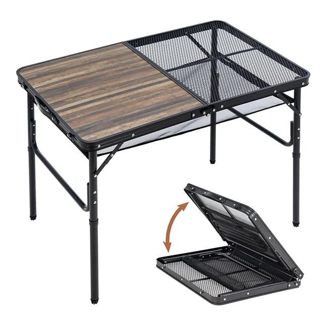 NPOT Aluminum Lightweight Camping Table  Folding Stools Lightweight Backyard Foldable Outdoor Adjustable Height Table