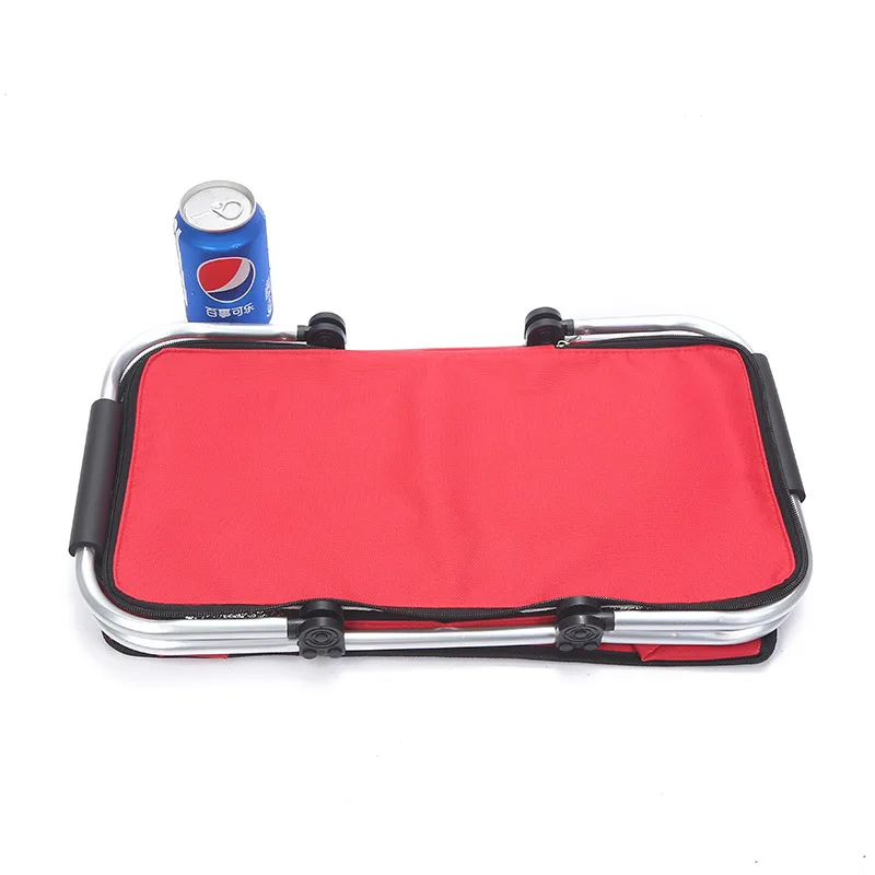 
Wholesale fashionable supermarket foldable insulated collapsable aluminum cooler storage shopping picnic basket 
