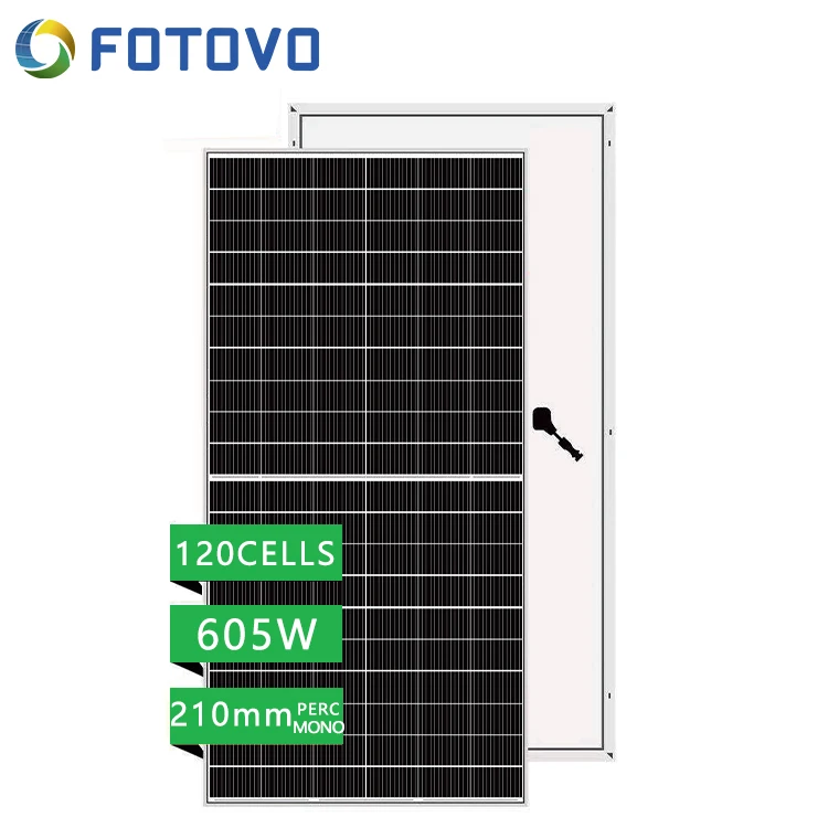 FOTOVO Multi busbar technology 605w solar panel half-cut cell Mono-facial single glass Mono-crystalline solar panels