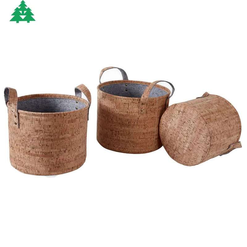 Модная корзина для хранения из фетра и пробки, корзина для хранения детских игрушек, одежды, белья