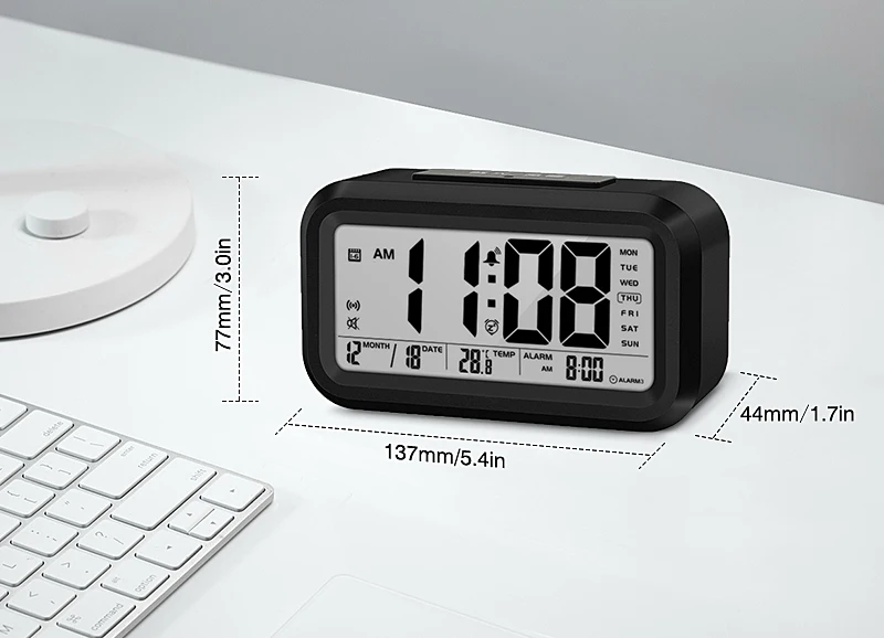 High Quality Mini Table LCD Electronic Digital  Alarm Clock with Backlight