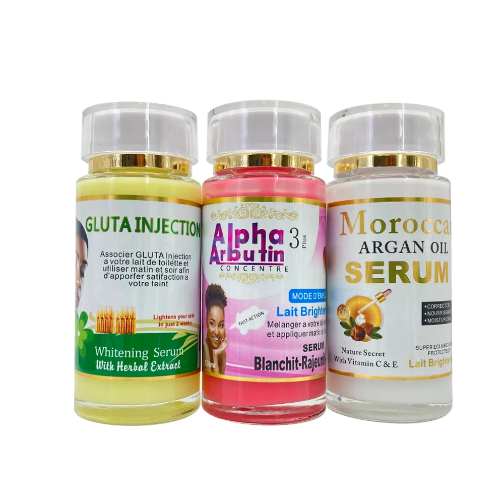 AHA & Moroccan Argan Oil & Glutathion with Organic Vitamin C Treats Hyperpigmentation Whitening Booster Serum 120ml