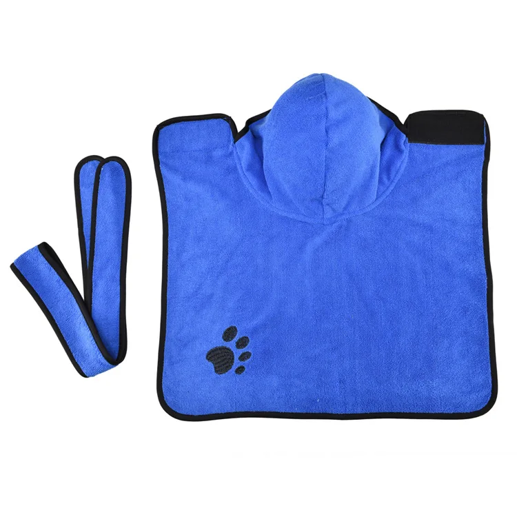 Soft Fast Drying Pet Cats Microfibe Dog Bathrobe Coat Robe Towel for Puppy Small Medium Large Dogs