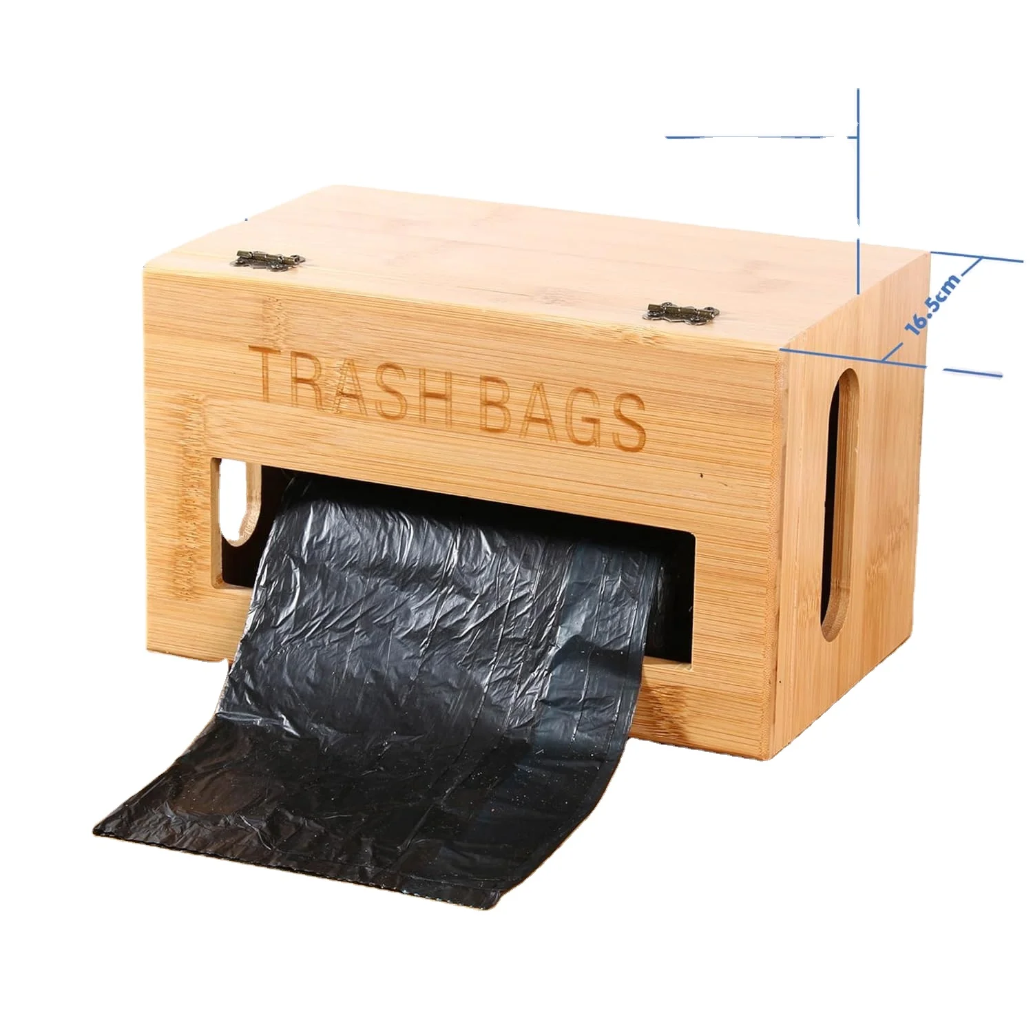 Garbage Bag Holder For Cabinet Bamboo Trash Bag Dispenser Roll Holder Wall Mounted Kitchen Trash Can Liner Organizer