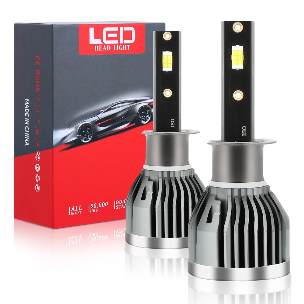 Plug and Play Super Bright LED Bulbs Hi/Lo Lights H1 H8 H9 H11 6000K Cool White LED Headlights