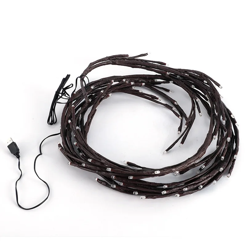 Kanlong wall decor 144LED USB Adaptor plug twinkling DIY artificial willow tree branch light wall rattan string light