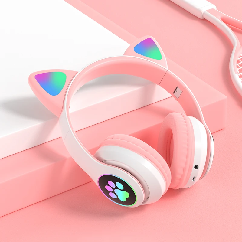 
2021 new fashion cute headphones for girls cat headphones headphones wireless 