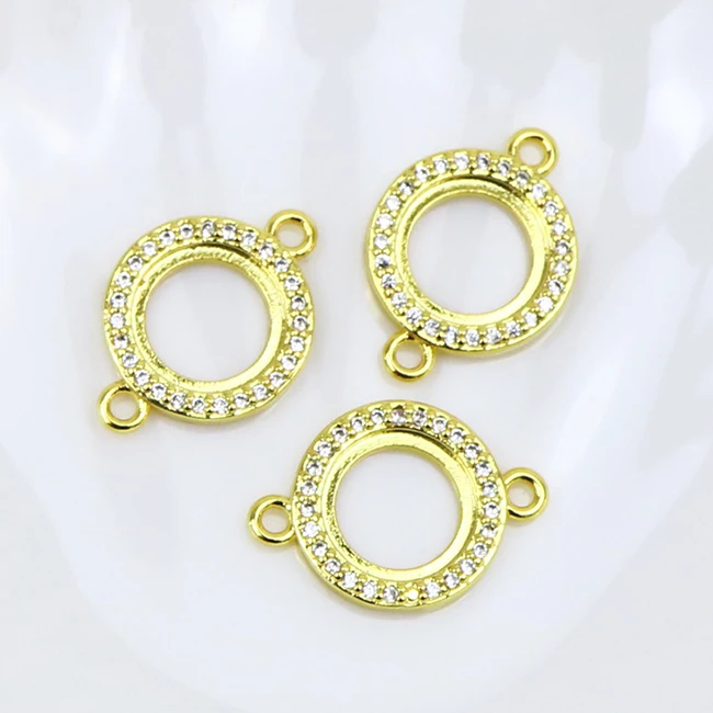  18K plated brass connector bezel 10 mm inner wild for the