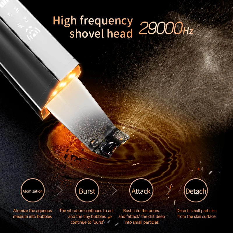 Ultrasound Portable Sonic Beauty Machine Ionic Peeling Facial Skin Scrubber