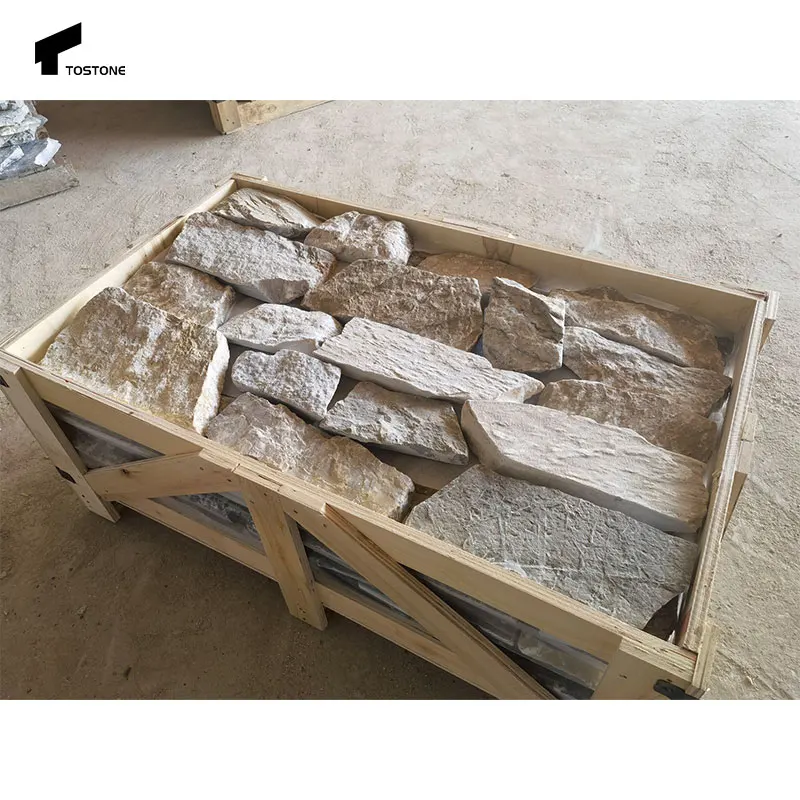 Tostone Light Blue Chinese Limestone Bluestone Exterior Wall Ledgestone Tile Decoration Natural Surface Finishing Antacid Slate