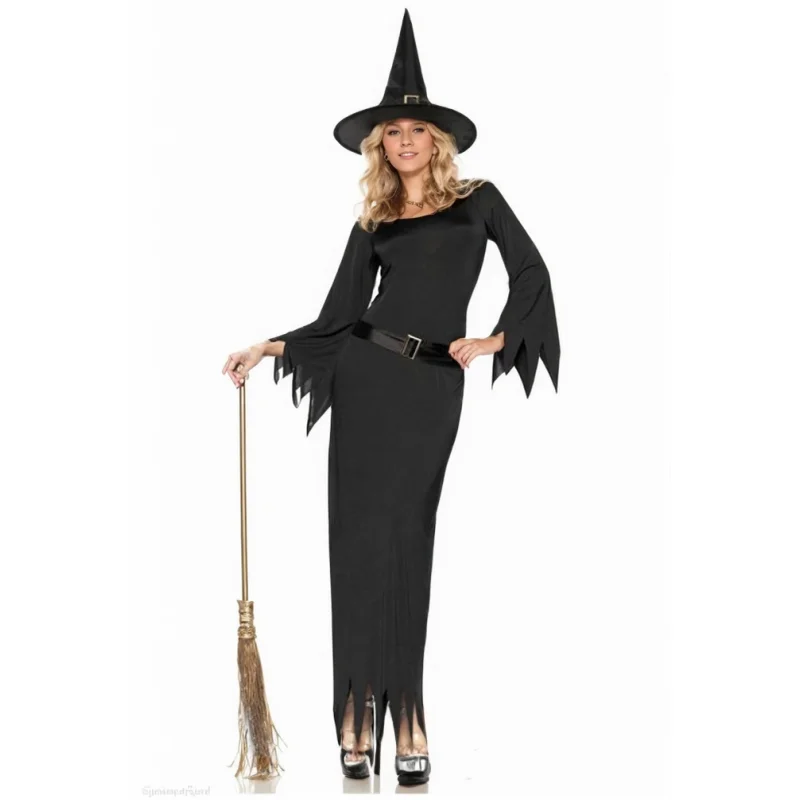 2024Y Halloween Women Witch Costume Women Black Be Wicked Witch Diva Costume