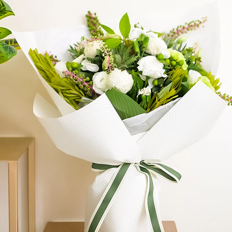 Luxury PVC-Coated Floral Flower Wrapping Paper Custom Printed Waterproof Craft Paper Bouquet Gift Wrapping Single Side Coating