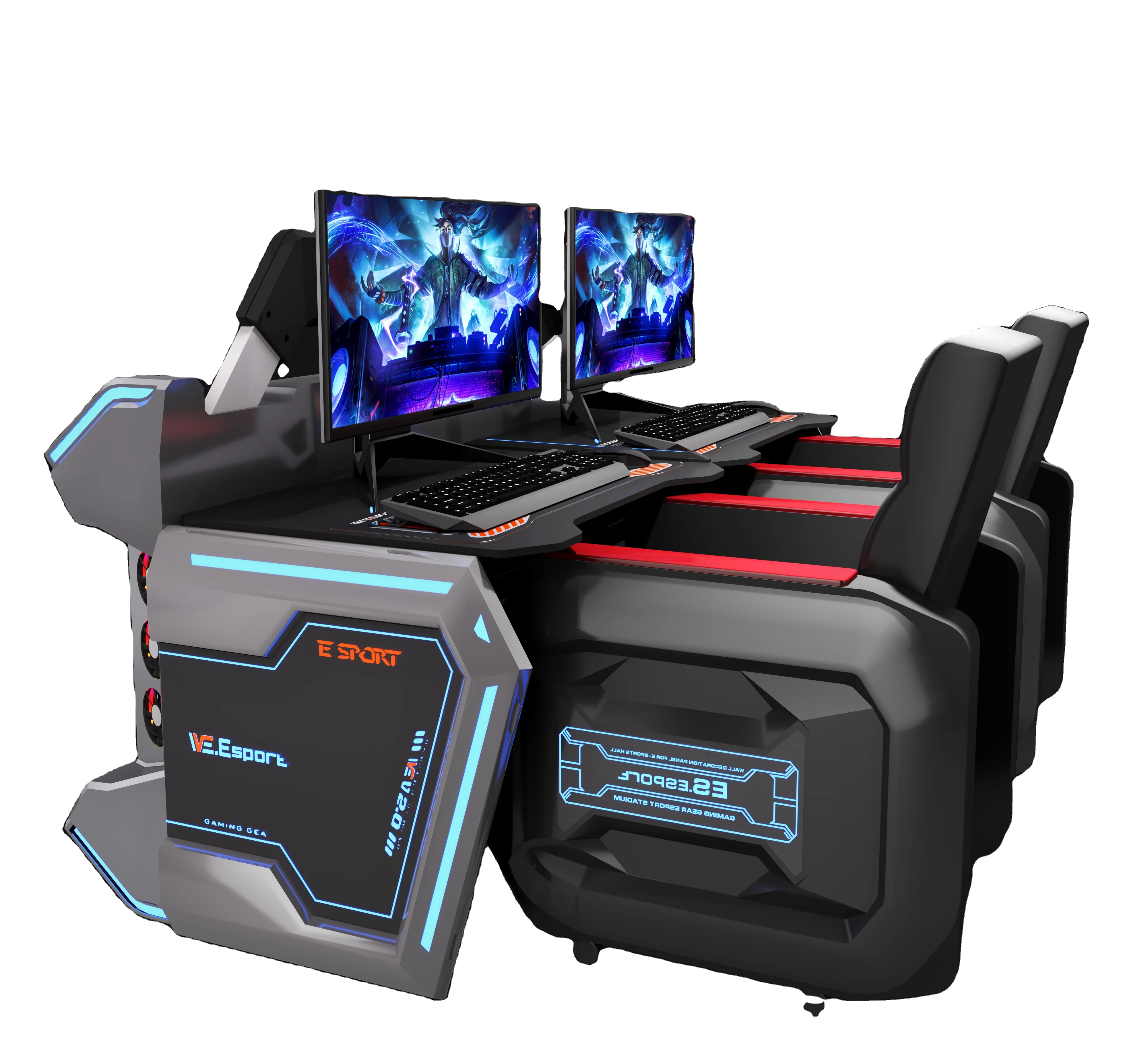 High Quality E-sports Hotel Furniture Equipment Gaming Room Decoration Coffee Cafe LED Light For Gaming Room Decor Design