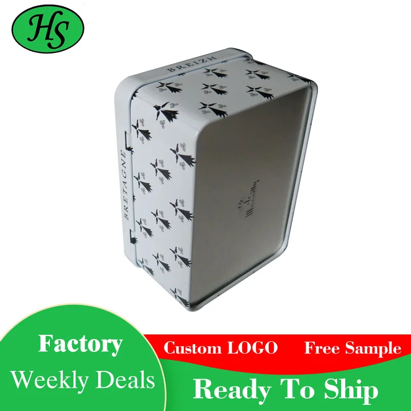
Factory Price High Quality Metal Rectangular Empty Hinged Tins Box Containers Min Middle Storage Tin Box 