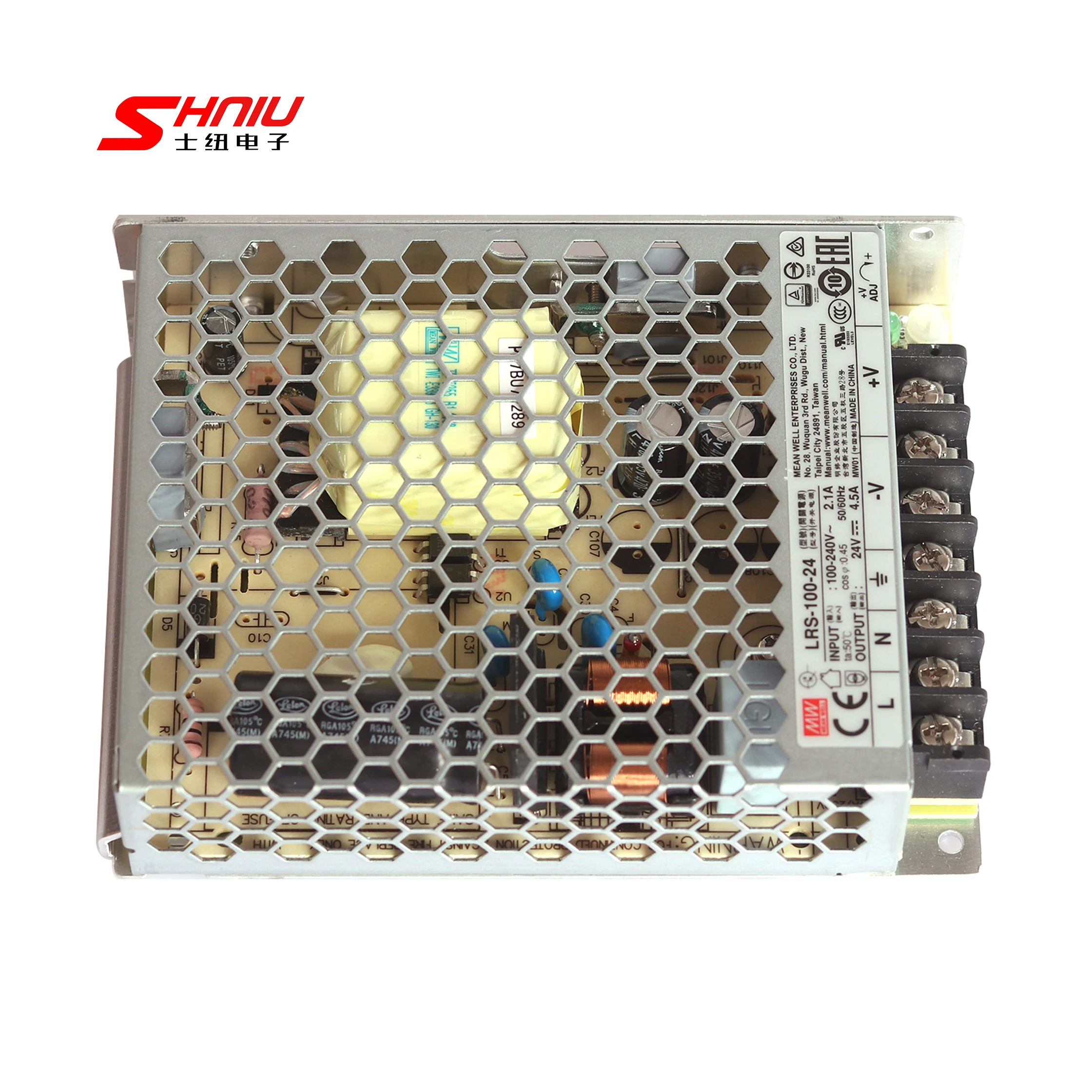 230vac на 24vdc питания 24V 4.5A 100W LRS-100-24 DC переключательный источник питания светодиода