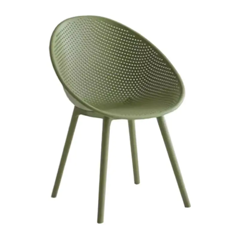 Scandinavian Sloped Arm Plastic Kitchen & Dining Chair with Low Back and Armrest included