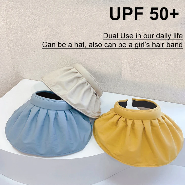 OK Umbrella Custom Logo Dual Use Women Beach Hat Daily Travel UV protect