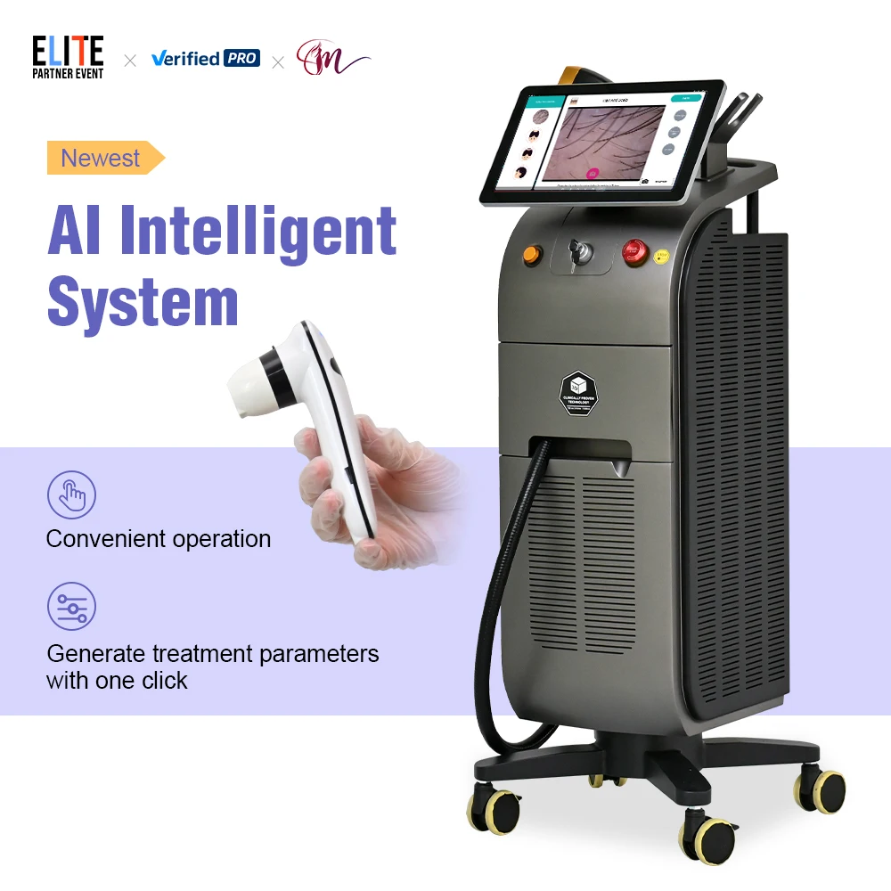 2024 1600w Ai intelligent skin analysisl Laser 808 Diode Laser 4 Waves 755nm 808nm 940nm 1064nm Diode Laser Hair Removal Machine