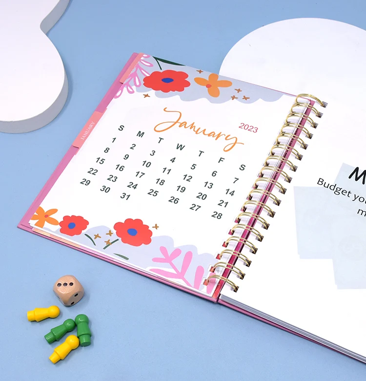 Private Label 2024-2025 A5 Undated Spiral Weekly Goal Workout Diary Journal Planner Notebook For Gift