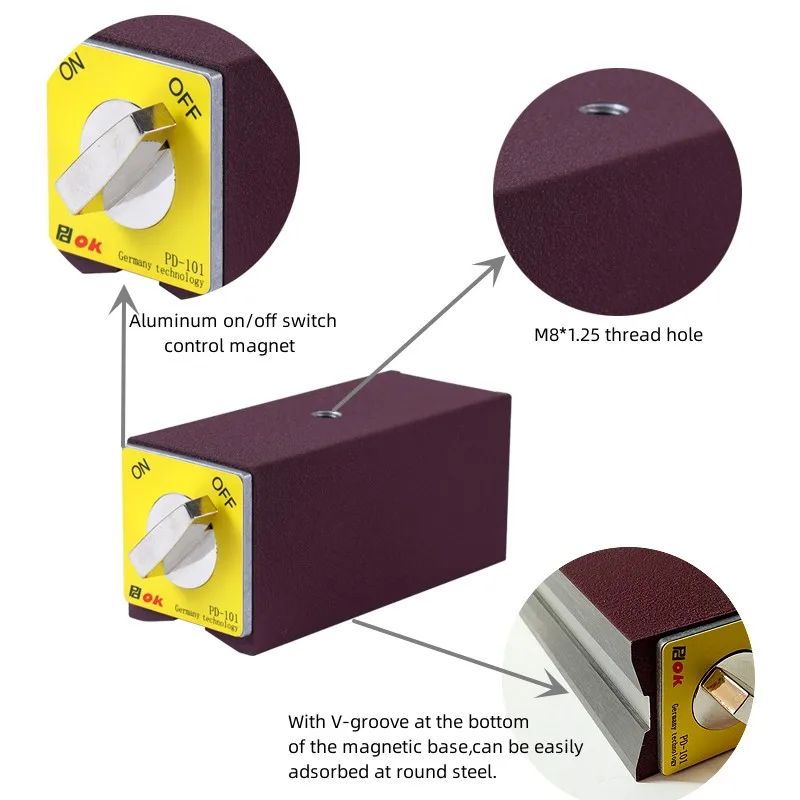 High Quality 160kg Standard Magnetic Base Stand For Dial Indicator with on off switch