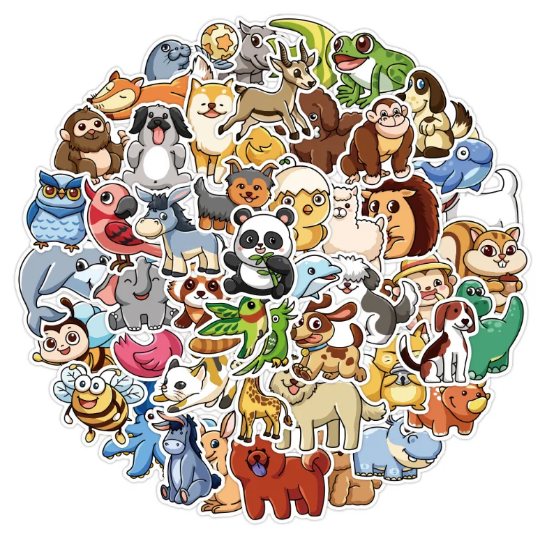 50PCS cute animal stickers mobile phone case luggage waterproof stickers notebook stickers