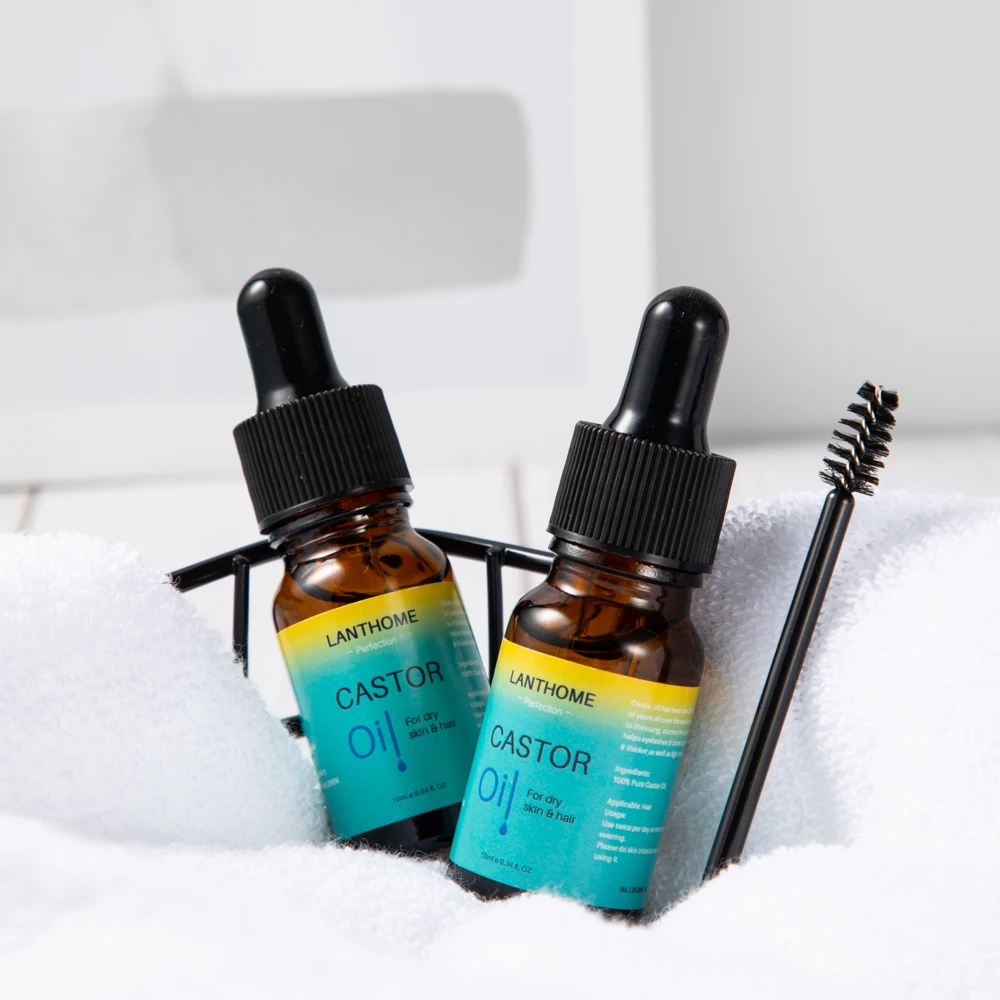 Natural black hair eyelash serum castor oil organic 7days for hair eyelashes brows growth