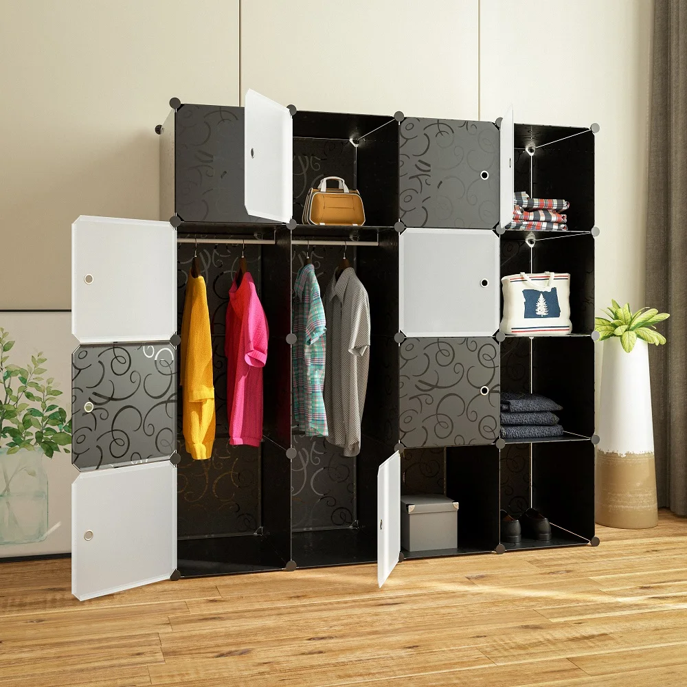 Plastic Wardrobe Storage Box Cube Wardrobe Kids Assemble Plastic Portable Wardrobe Closet Organizer