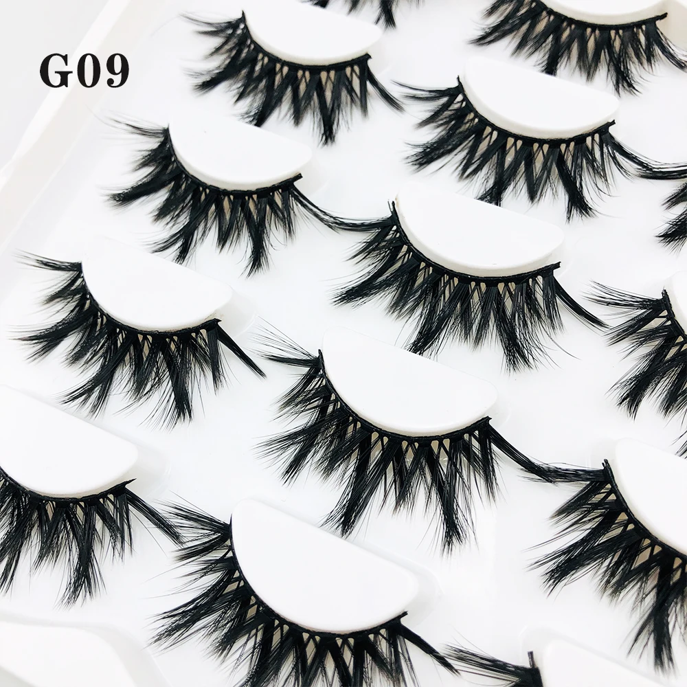 
Eyelash Box Custom Logo Make Your Own Lashes Private Label 10 Pairs Pack Faux Mink Eyelashes 