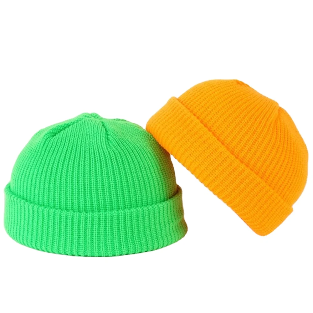 BESTELLA Professional Customized Upgraded Premium  Acrylic Fashion Solid Color Knit  cuff Beanie Hats for Men and Women