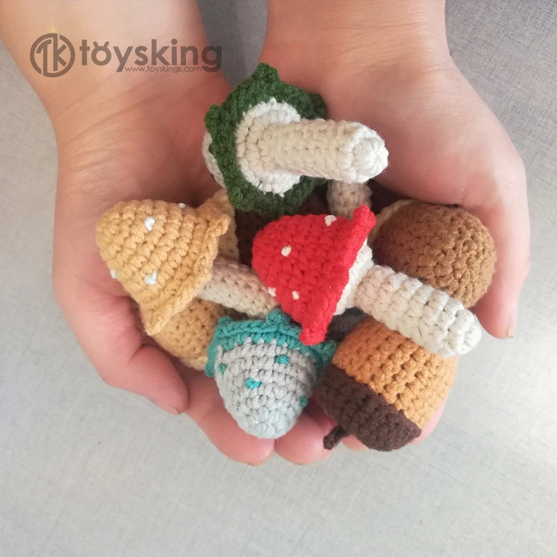 TK Handmade Crochet Amigurumi Mushroom Toys for Keychain Brooch With Kawaii Style