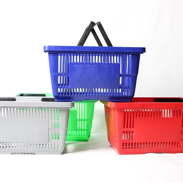Custom Great Rugged And Durable Large Plastic Portable Shopping Hand Basket popular grocery store laundry handbasket