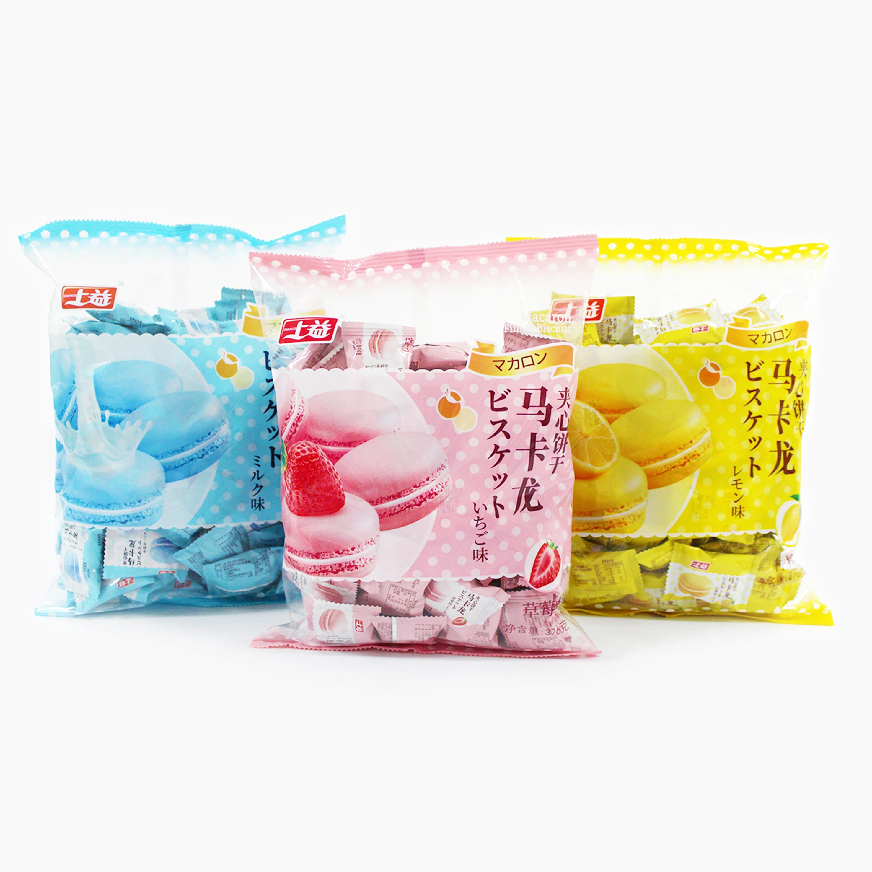 2023 popular 376g mini cream filling macaroon sandwich biscuits and cookies biscuits packaging